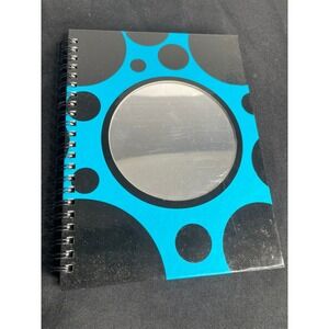 Divoga Teal Black Polka Dot Spiral Notebook College Ruled 80 Sheets with Mirror